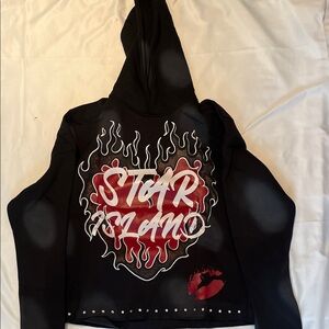 Black Hoodie with Red Graphic